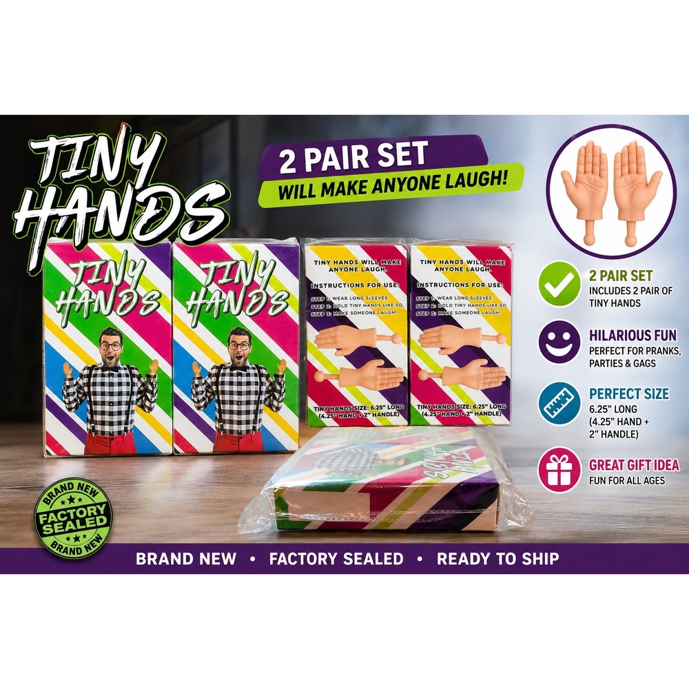 Dr Dingus Tiny Hands 2 Pair Set Novelty Gag Gift Prank Prop 6.25 Inch 4 Pack